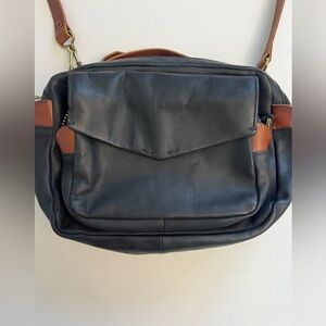 Madewell Two-Tone Crossbody Bag in Black and Brown